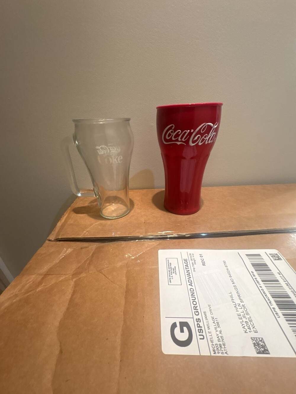 Coca-Cola Red Plastic Tumbler And Glass Mug Set